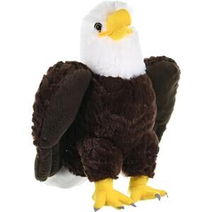 Wild Republic Bald Eagle Stuffed Animal Plush Brown White Yellow 12 Inches